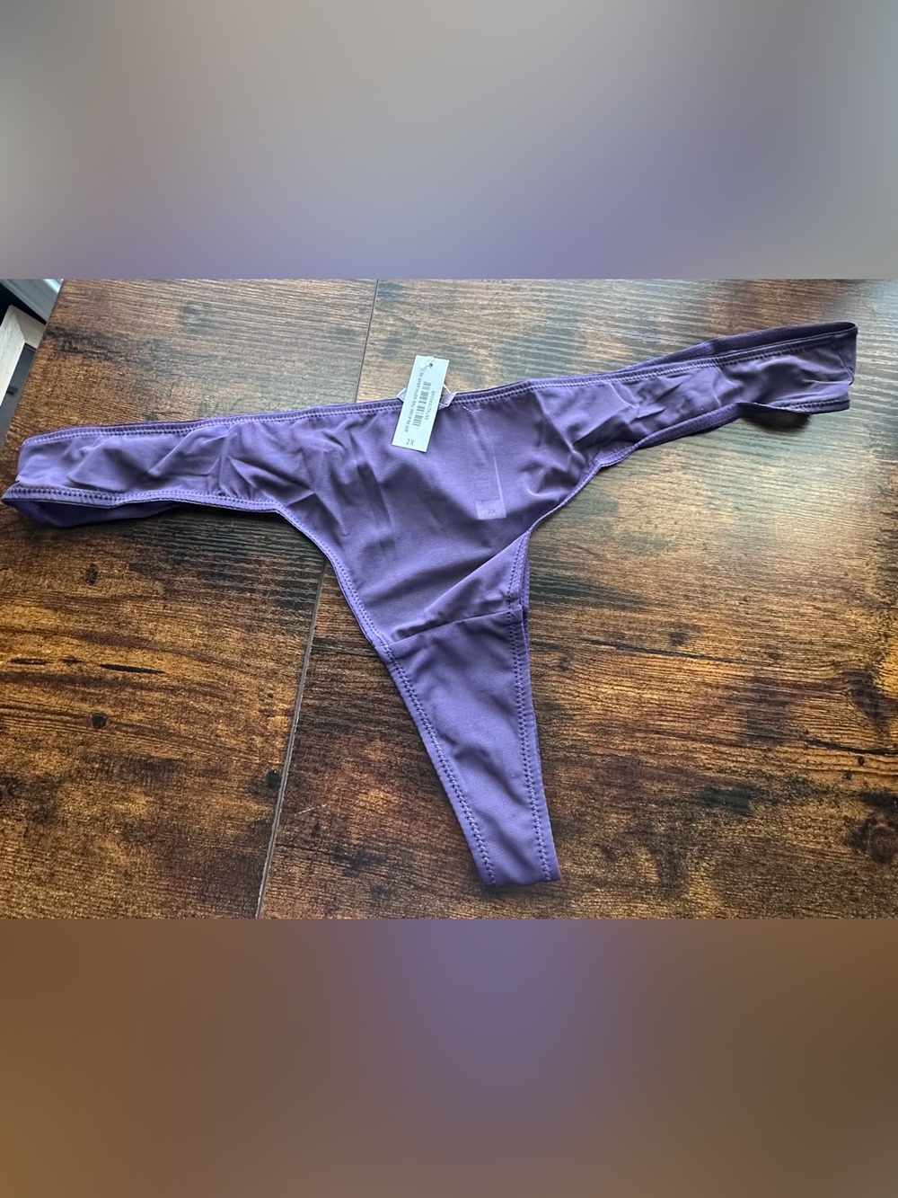 Adore Me Purple Sheer Mesh Thong Panty Size 2X NWT